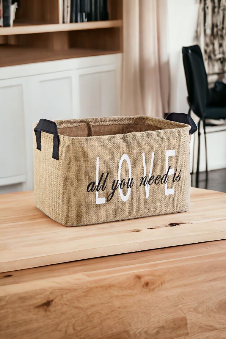 Prendi Home Jüt Dolap Içi Düzenleyici Katlanır Saklama Sepeti Organizer 30X22X18 cm