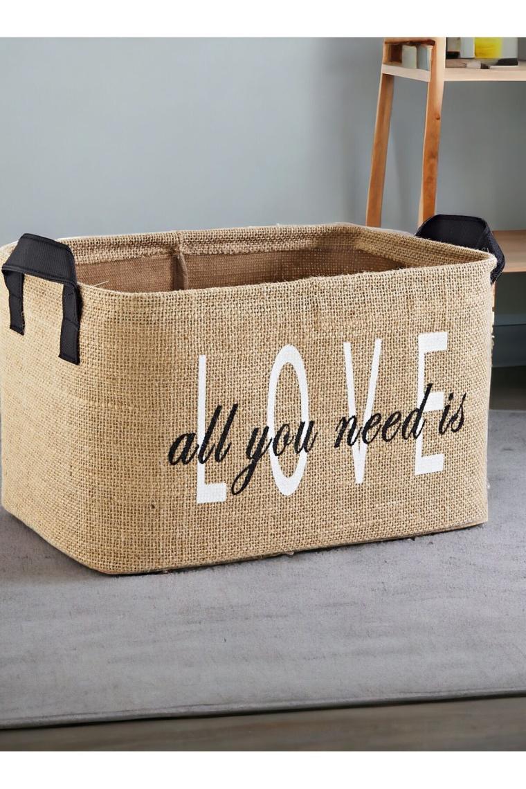 Prendi Home Jüt Dolap Içi Düzenleyici Katlanır Saklama Sepeti Organizer 30X22X18 cm