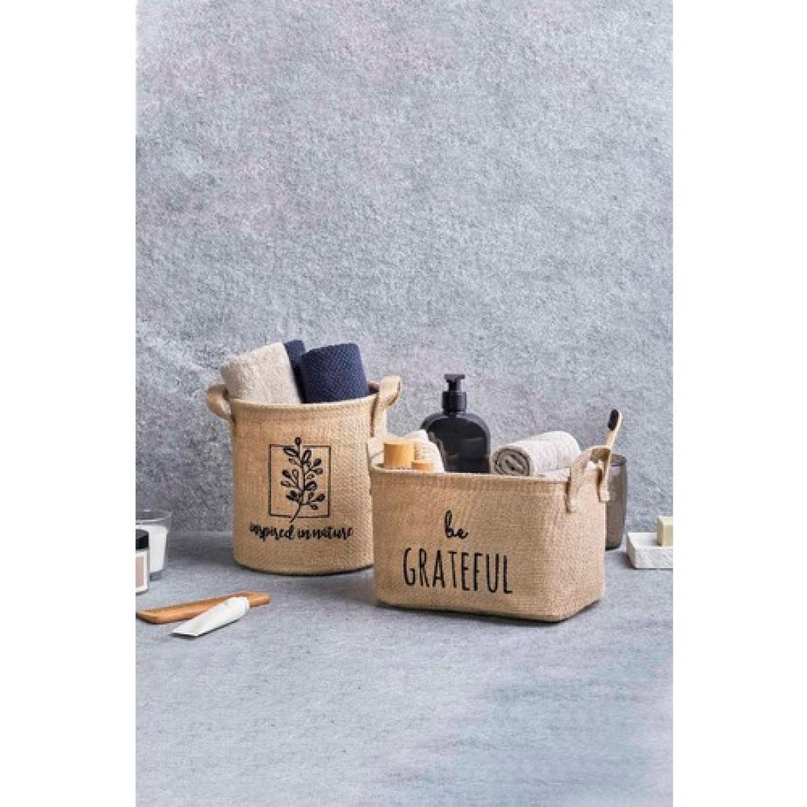 Ocean Home Textile 2'li Set Jüt Dolap İçi Çamaşır Çocuk Odası Oyuncak Düzenleyici Katlanır Saklama Sepeti Organizer