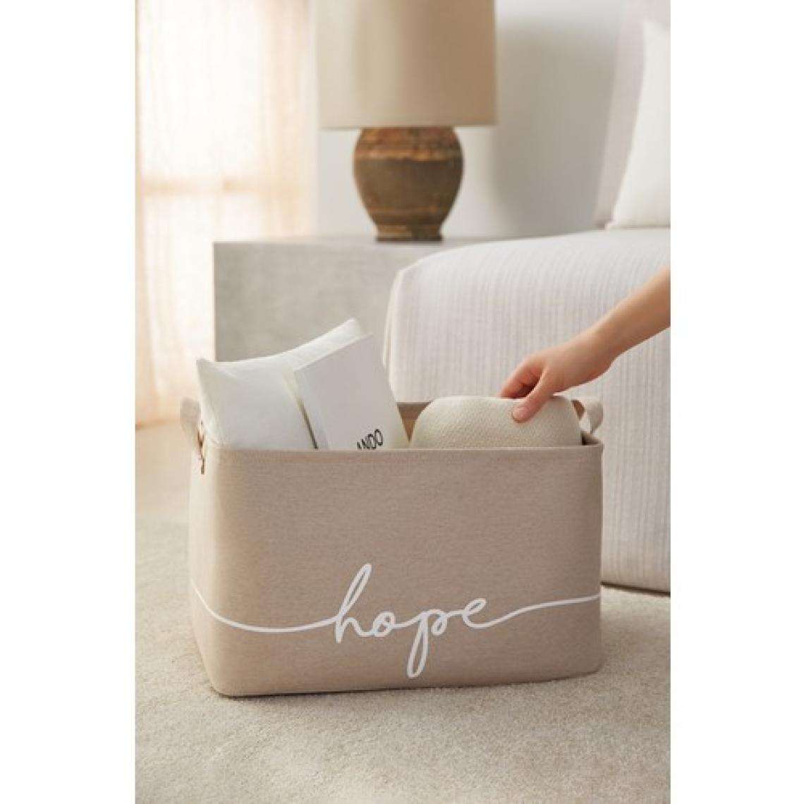 Ocean Home Textile Bej Dolap İçi Çamaşır Çocuk Odası Oyuncak Düzenleyici Katlanır Saklama Sepeti Organizer 42x31x25 cm