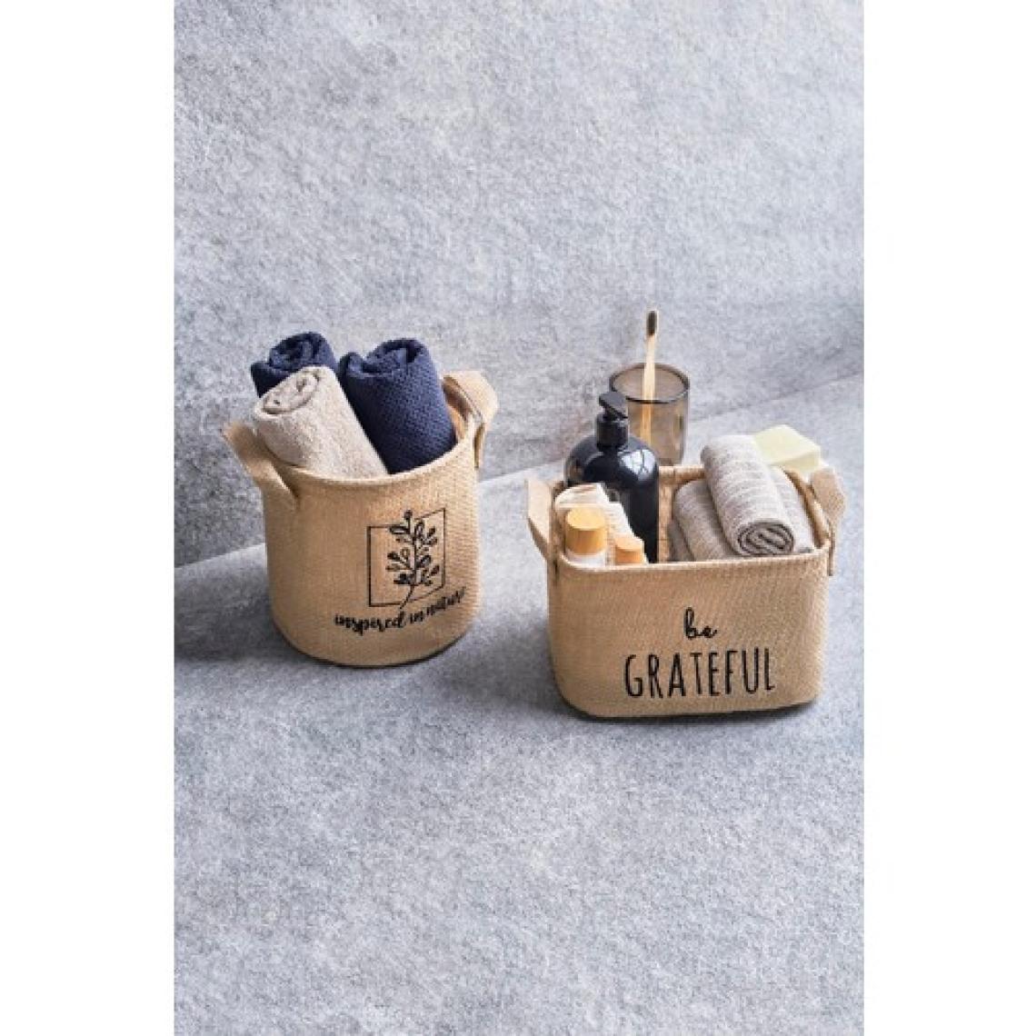 Ocean Home Textile 2'li Set Jüt Dolap İçi Çamaşır Çocuk Odası Oyuncak Düzenleyici Katlanır Saklama Sepeti Organizer