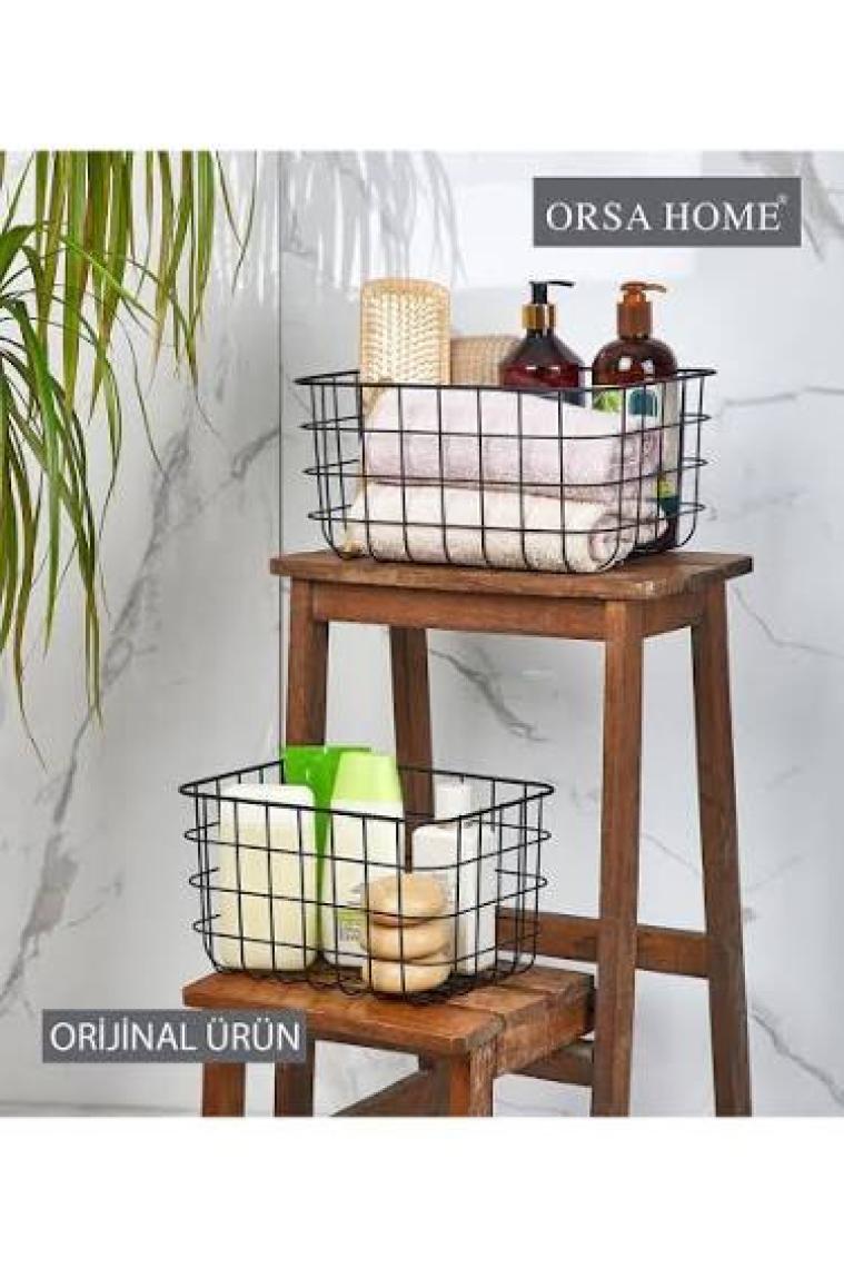 Orsa Home 004 Mat Siyah 2'li Organizer Sepet