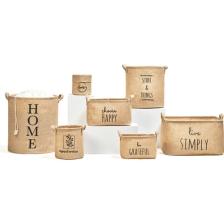 Ocean Home Textile Jüt Dolap İçi Çamaşır Çocuk Odası Oyuncak Düzenleyici Katlanır Saklama Sepeti Organizer 30x31 cm