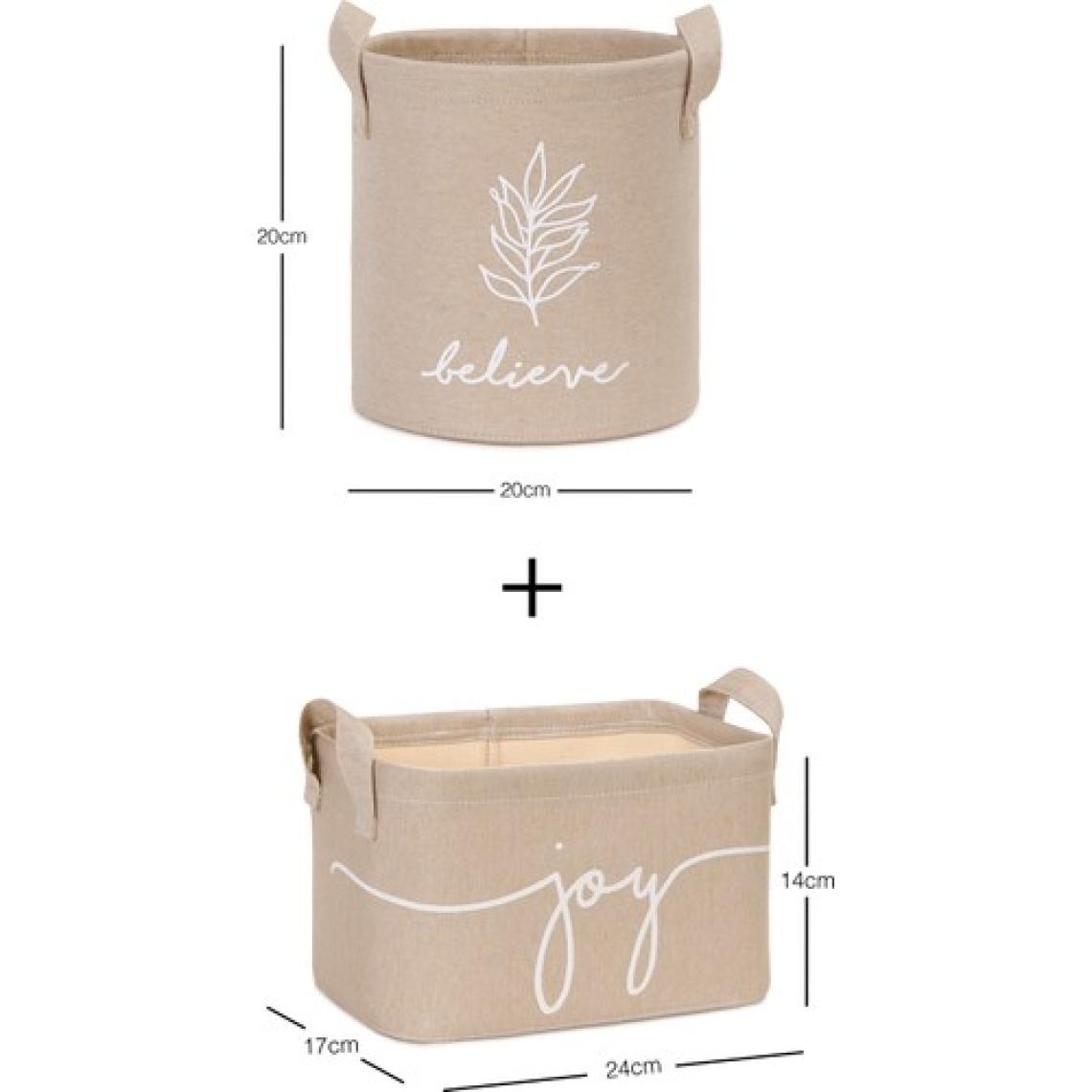 Ocean Home Textile 2'li Set Bej Dolap İçi Çamaşır Çocuk Odası Oyuncak Düzenleyici Katlanır Saklama Sepeti Organizer