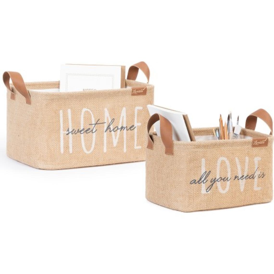 Ocean Home Textile 2'li Set Jüt, Dolap İçi Çamaşır Çocuk Odası Oyuncak Düzenleyici Katlanır, Saklama Sepeti Organizer