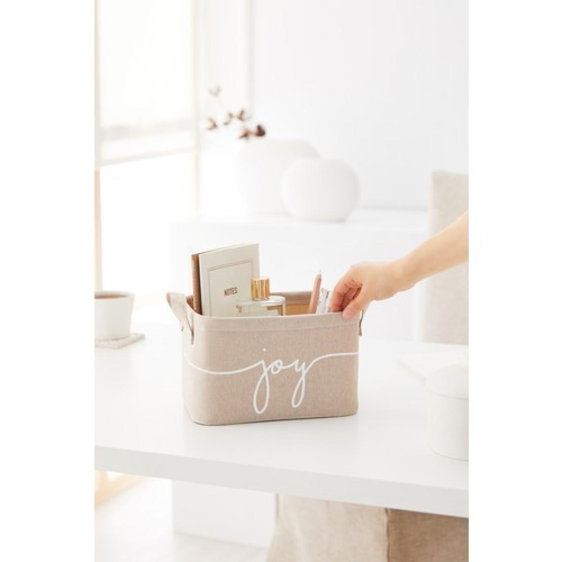 Ocean Home Textile Bej Dolap İçi Çamaşır Çocuk Odası Oyuncak Düzenleyici Katlanır Saklama Sepeti Organizer 24x17x14 cm