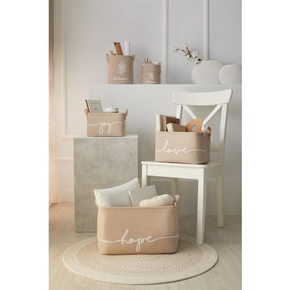 Ocean Home Textile Bej Dolap İçi Çamaşır Çocuk Odası Oyuncak Düzenleyici Katlanır Saklama Sepeti Organizer 24x17x14 cm