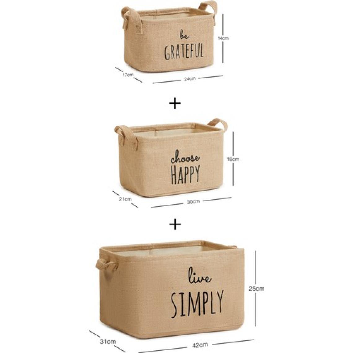 Ocean Home Textile 3'lü Set Jüt, Dolap İçi Çamaşır Çocuk Odası Oyuncak Düzenleyici Katlanır Saklama Sepeti Organizer