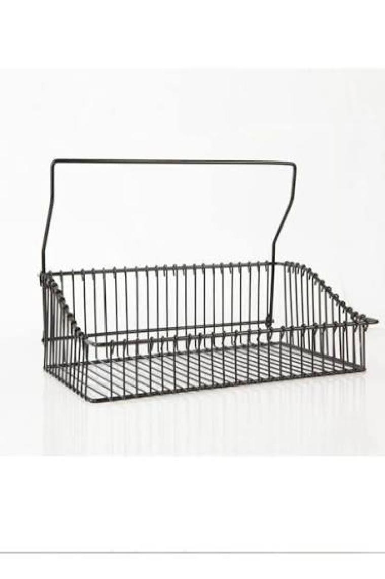 Hagen Siyah Metal Ferforje  Çok Amaçlı Sepet 20 x 30 cm
