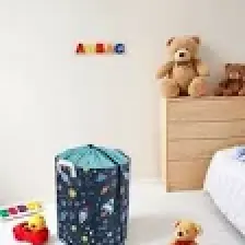 Uzay Baskılı Fileli Çok Amaçlı Oyuncak Saklama Kutusu Kirli Sepeti Katlanır Düzenleyici 37X40