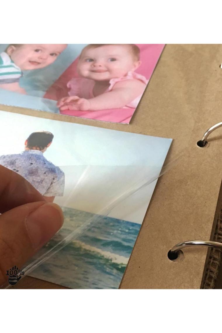 Direkt-Al Yapışkanlı Fotoğraf Albümü Doğal Mantar Kapaklı 40 Sayfa