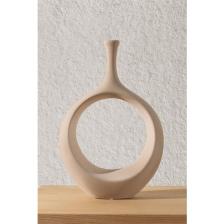 Koza Home Galante Özel Taş Doku Vizon İskandinav Seramik Vazo 10x30x35cm 6271
