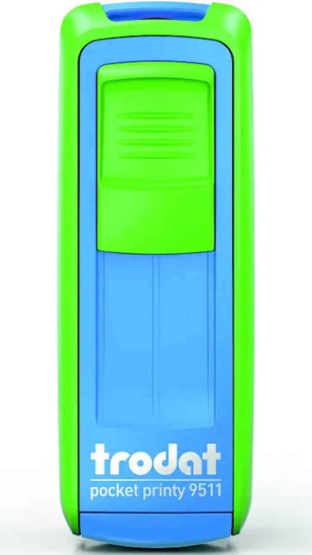 Trodat 9511 Yeşil Gövdeli Kişisel Küçük Boy Kaşe 38 x 14 mm