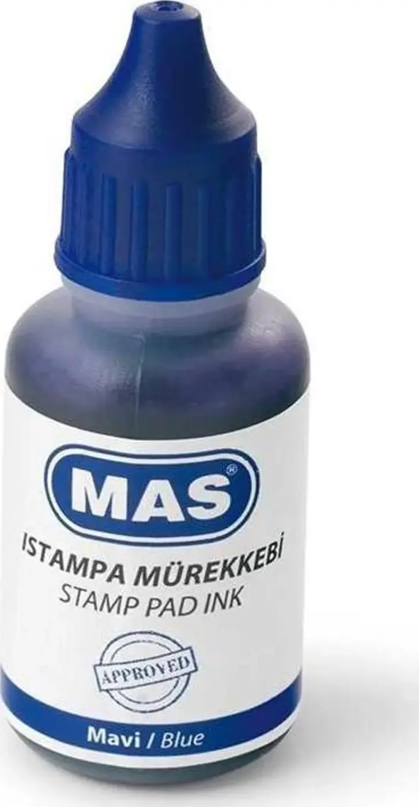 Mas 463 Istampa Mürekkebi 20 ml. Mavi 10'lu