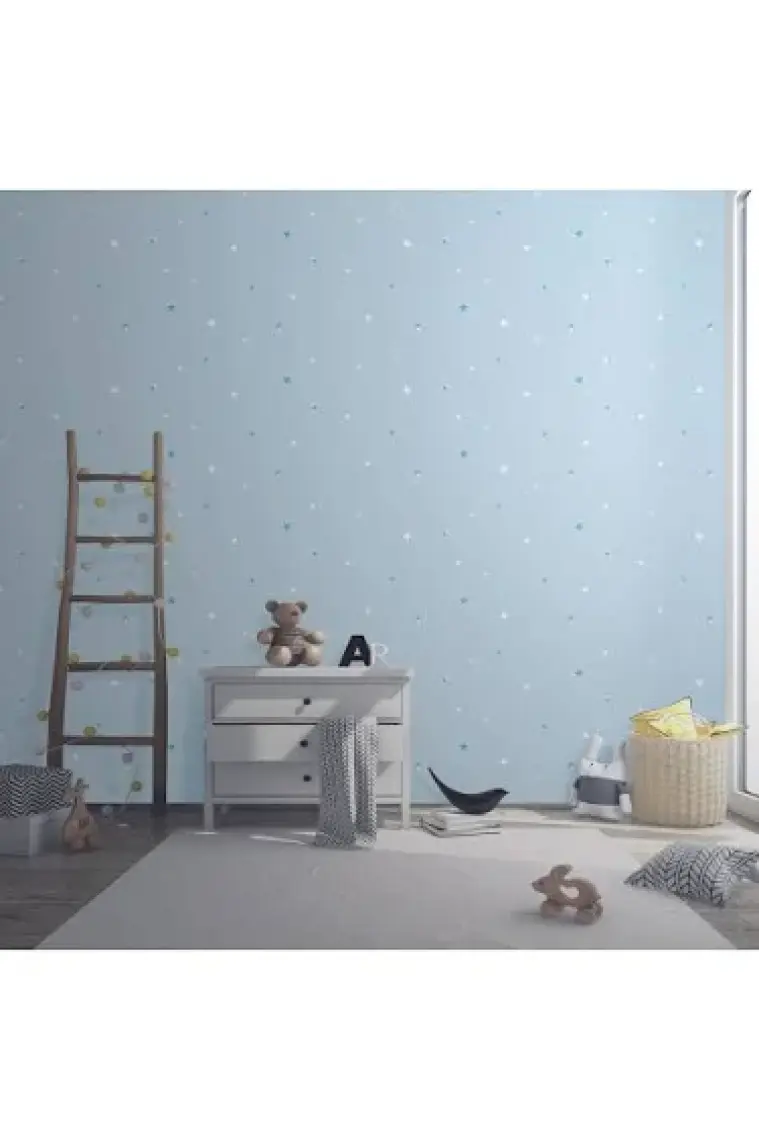 ADAKIDS 8913 Gece Fosforlu Parlayan Yıldızlar Desenli Duvar Kağıdı 10,6m2