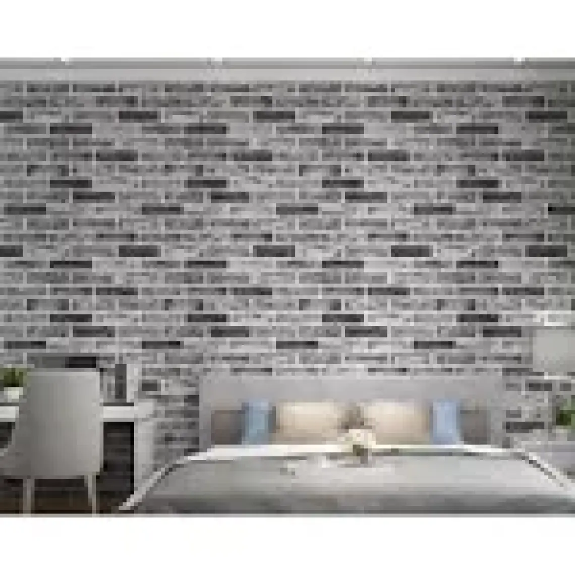 Renkli Duvarlar 70X70CM 1 Adet Yapışkanlı Dekoratif Tuğla Desen Gri Tv Arkası Salon Ofis Duvar Kağıdı Paneli NW169