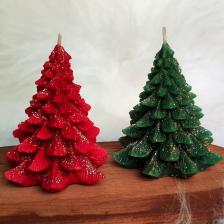 2'li Yeni Yıl ( Noel - Yılbaşı ) Konseptli Çam Ağacı Mum