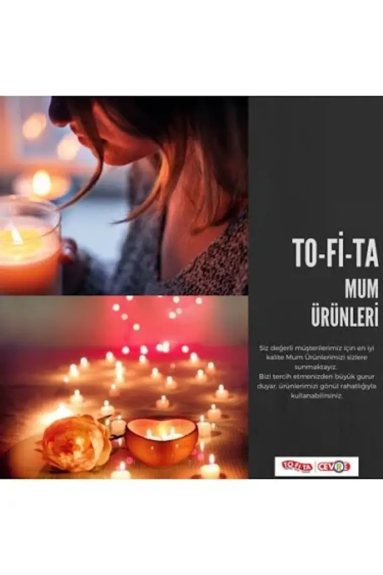 To-Fi-Ta Beyaz Mum Kalın 20'li Ekonomik Paket - 1 Mum:14 cm
