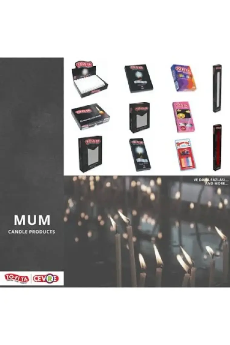 To-Fi-Ta Beyaz Mum Kalın 20'li Ekonomik Paket - 1 Mum:14 cm
