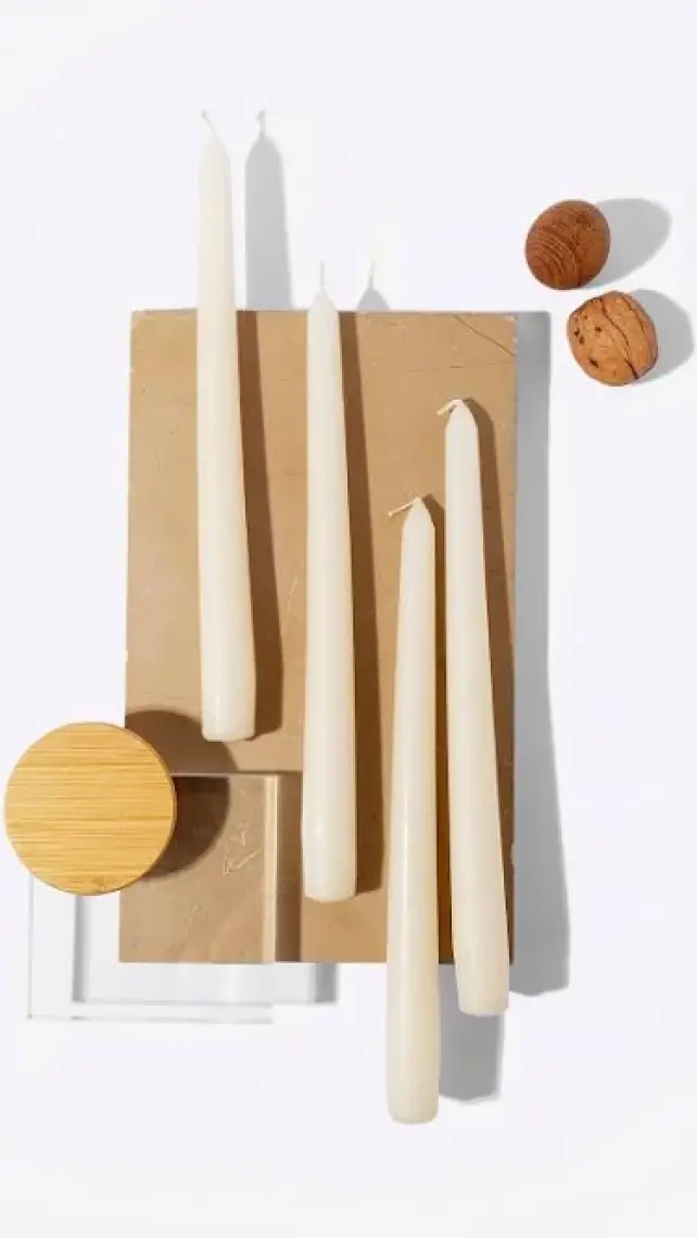 Gizemli Home 4 Lü Set Krem Şamdan Mumu