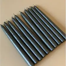 10 Lu Set Siyah Şamdan Mumu