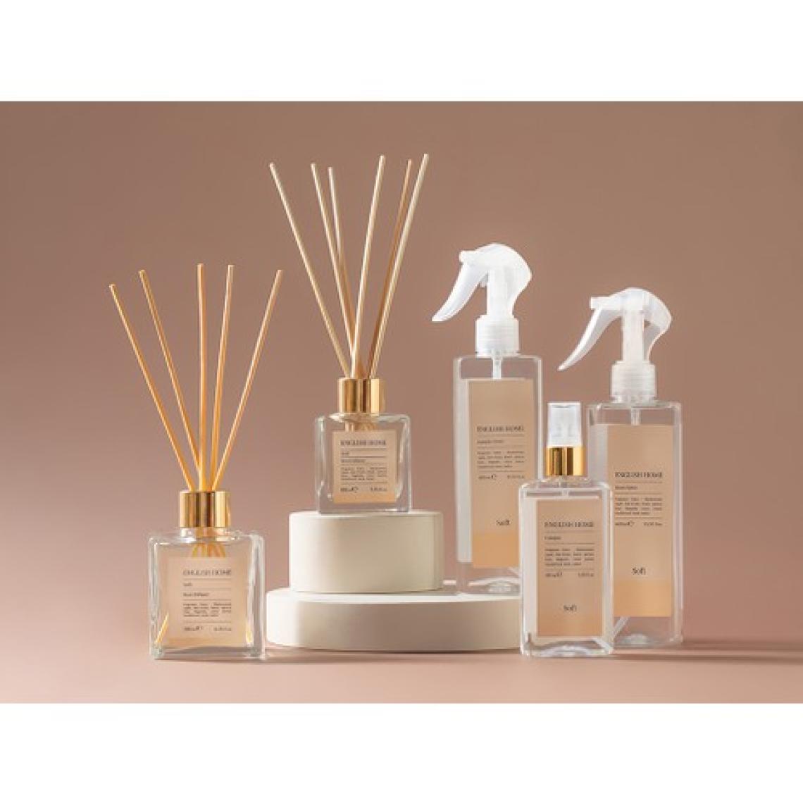 English Home Soft Çubuklu Oda Kokusu - Frenk Üzümü, Elma, Gül, Manolya ve Sandalağacı Aromaları, 200 ml, Lila Dekoratif Şişe
