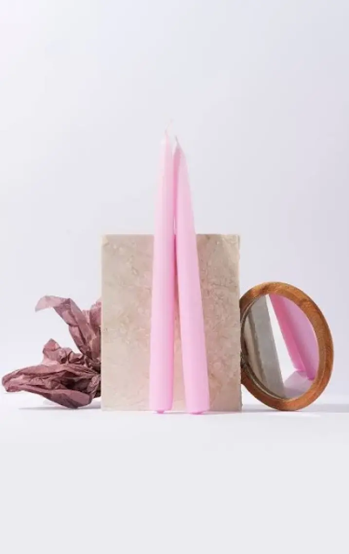 Gizemli Home Pembe Şamdan Mumu 2 Adet
