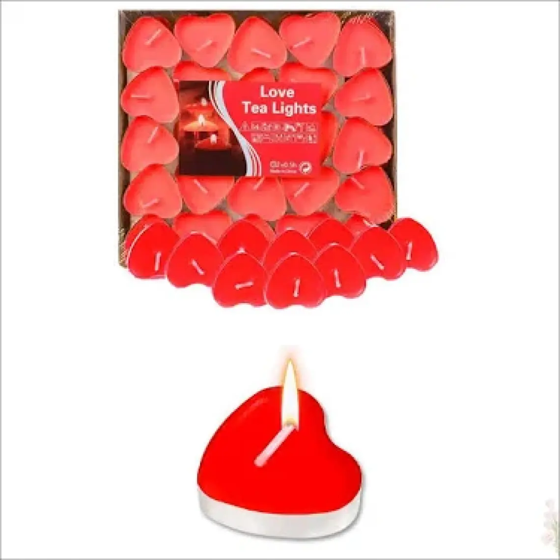 Green  kalpli Tealight Mum ve 25 Adet Mum Kabı