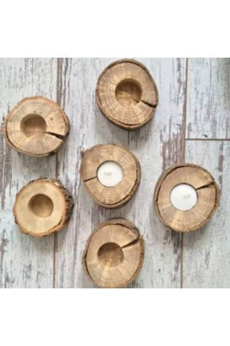 Partici Kütük Tealight Mumluk