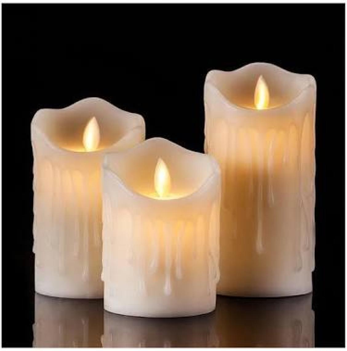 İtc Store Alevli Led Mum Hareketli Alev Görünümlü Dekoratif Mum - 3lü Set