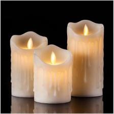 İtc Store Alevli Led Mum Hareketli Alev Görünümlü Dekoratif Mum - 3lü Set