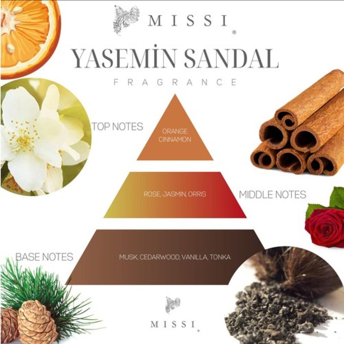 Missi Kapaklı Yasemin Sandal Kokulu Vegan Mum(140 gr)
