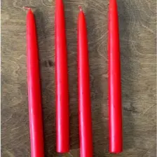 4'lü Set Kırmızı Şamdan Mumu