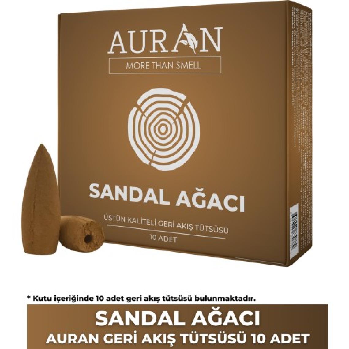 Auran Sandal Ağacı Kokulu Geri Akış Tütsüsü konik Tütsü Sandal Wood Backflow Incense Cones 10 Adet