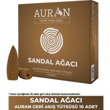 Auran Sandal Ağacı Kokulu Geri Akış Tütsüsü konik Tütsü Sandal Wood Backflow Incense Cones 10 Adet