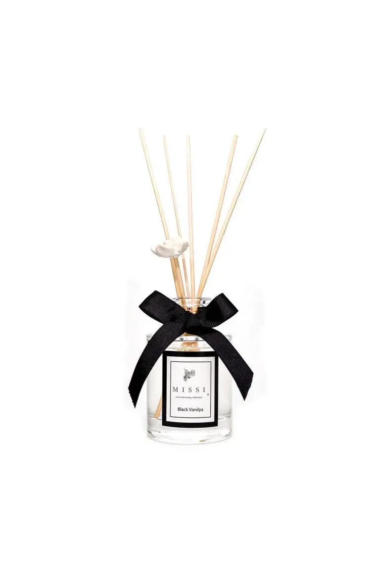 Missi 110 ml Silindir Şişe Black Vanilya Bambu Çubuklu  Oda Kokusu