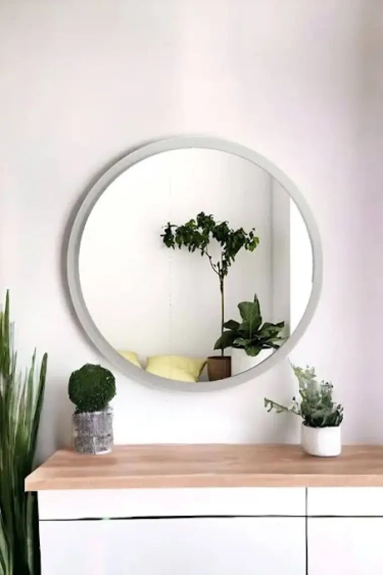 L'occi Concept Move Dekoratif Yuvarlak Antre Hol Koridor Duvar Salon Mutfak Banyo Wc Ofis Beyaz  Ayna