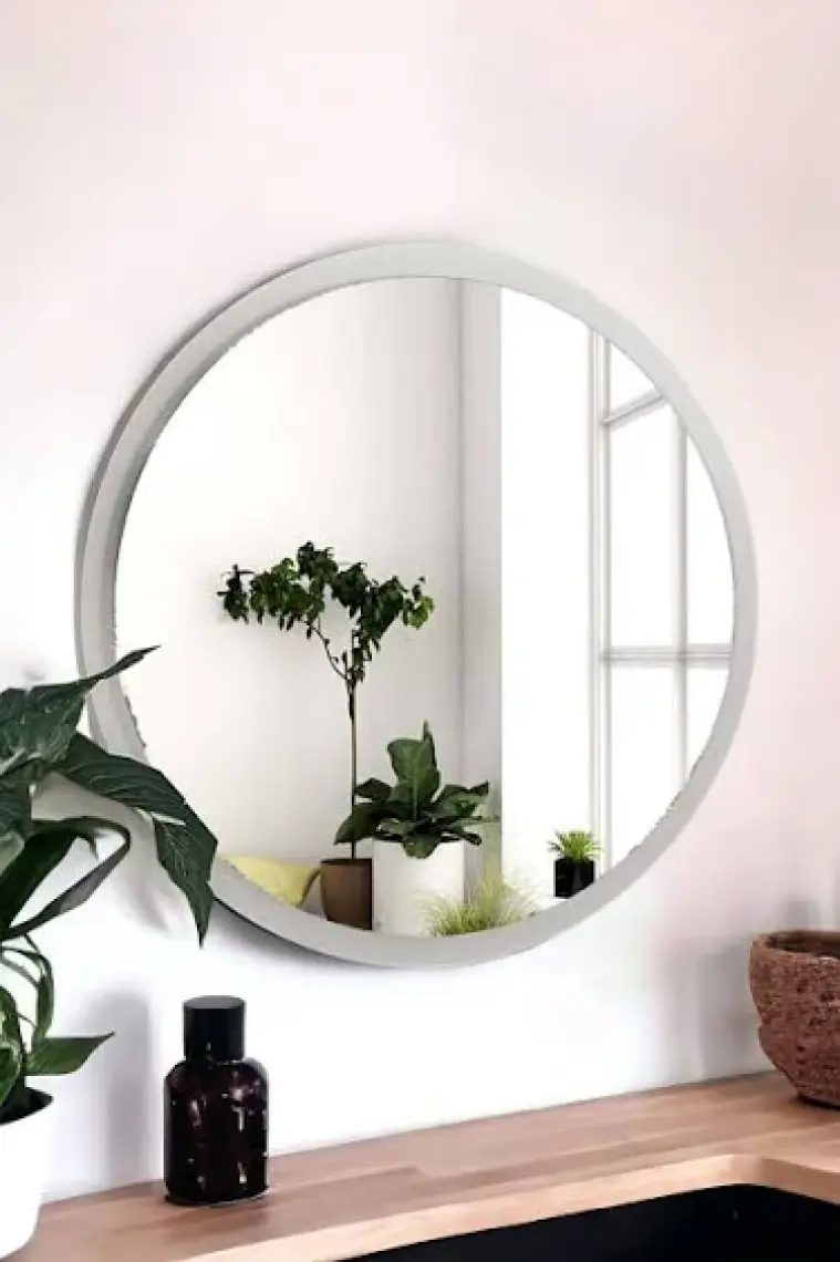 L'occi Concept Move Dekoratif Yuvarlak Antre Hol Koridor Duvar Salon Mutfak Banyo Wc Ofis Beyaz  Ayna