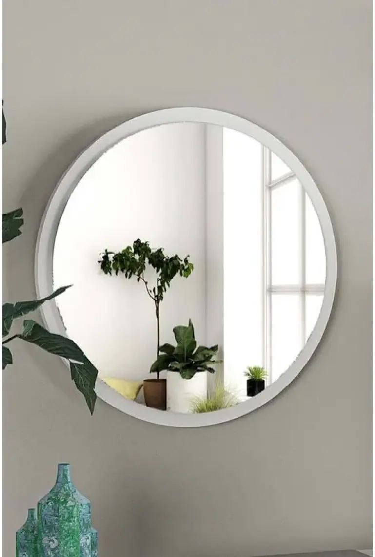 L'occi Concept Move Dekoratif Yuvarlak Antre Hol Koridor Duvar Salon Mutfak Banyo Wc Ofis Beyaz  Ayna