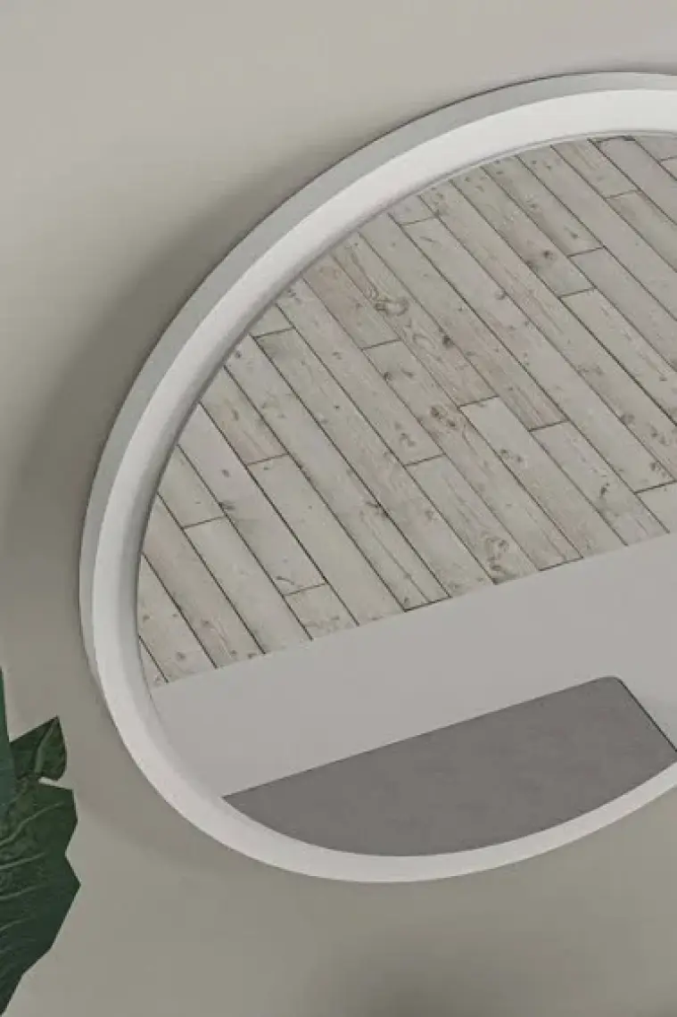 L'occi Concept Move Dekoratif Yuvarlak Antre Hol Koridor Duvar Salon Mutfak Banyo Wc Ofis Beyaz  Ayna