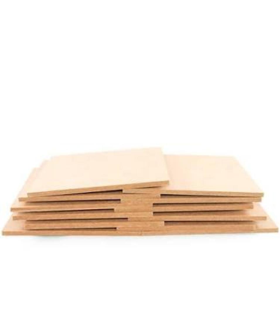 Emily Samy  Sunta Kare Tahta Beyaz Kahverengi Hobi Hammadde 15X15 12'li Paket ST0001