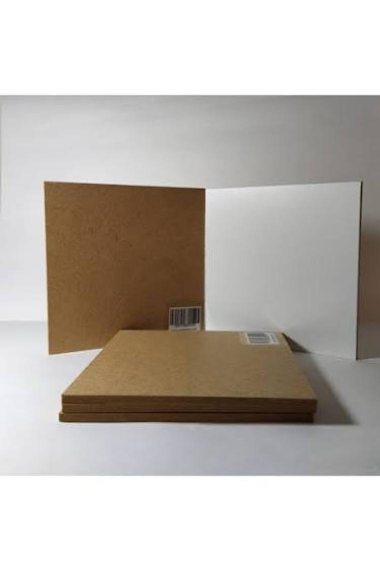 Emily Samy  Sunta Kare Tahta Beyaz Kahverengi Hobi Hammadde 15X15 12'li Paket ST0001