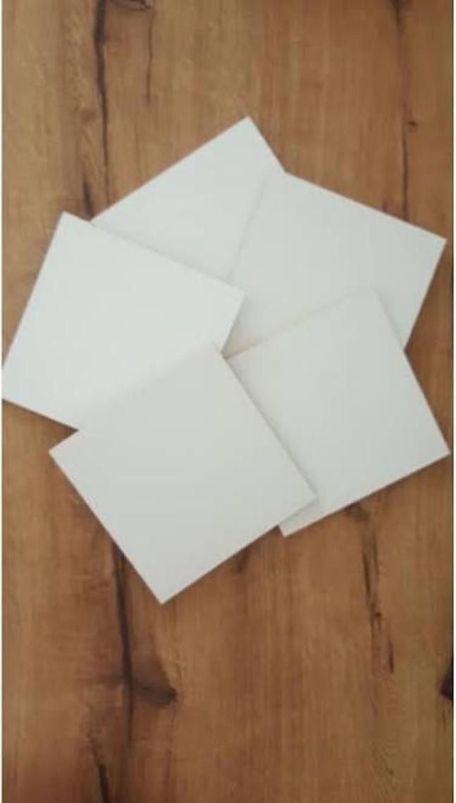 Emily Samy  Sunta Kare Tahta Beyaz Kahverengi Hobi Hammadde 15X15 12'li Paket ST0001