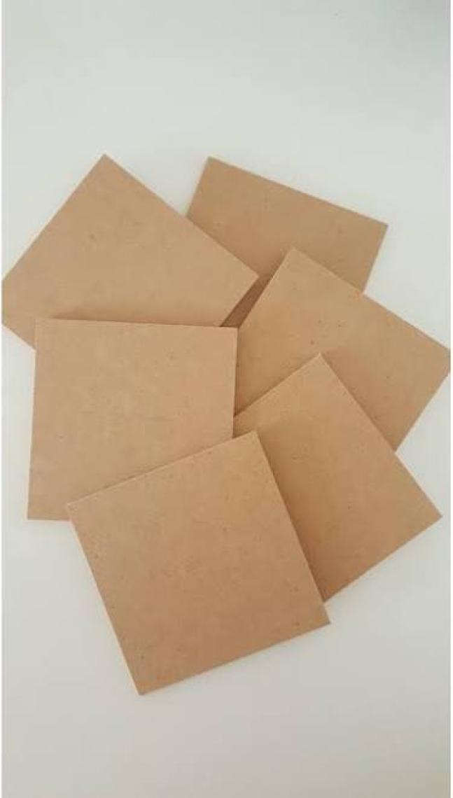 Emily Samy  Sunta Kare Tahta Beyaz Kahverengi Hobi Hammadde 15X15 12'li Paket ST0001