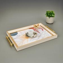 Evidea Kitchen Çiçek Desenli Tepsi - Renkli - 49 cm