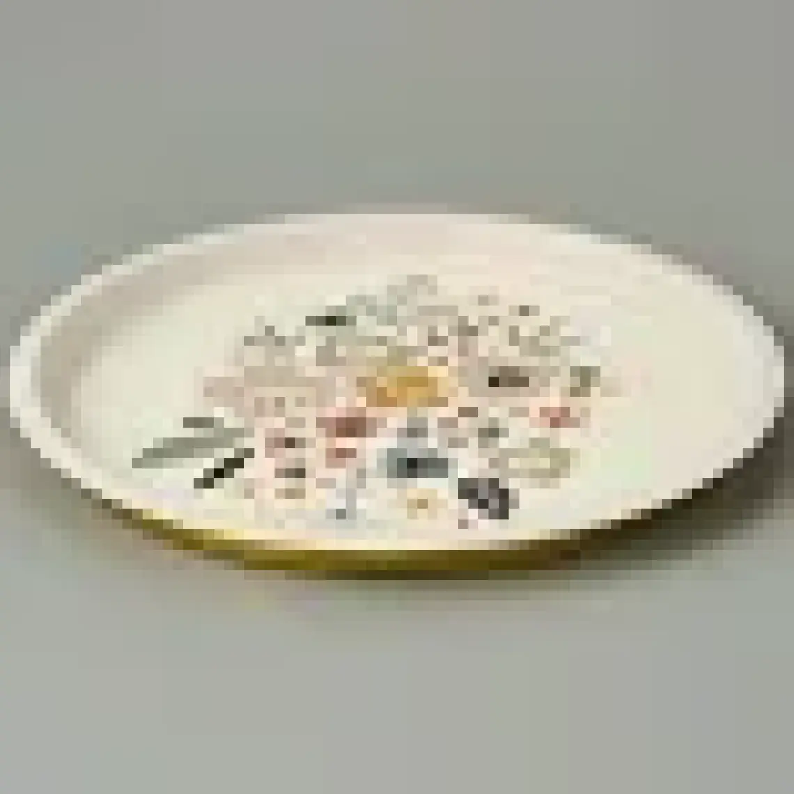 Sarkap Çiçekli Metal Tepsi - Renkli - 35X35 cm
