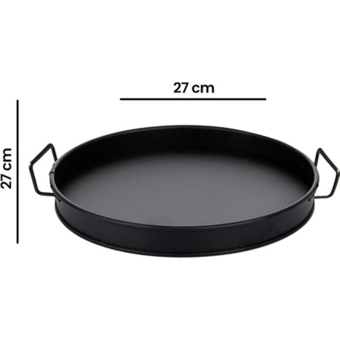 Evstyle Village Yuvarlak Tepsi - Siyah - 27 cm