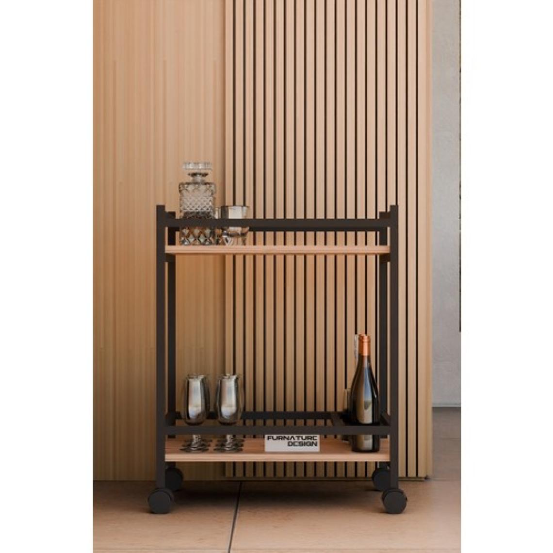 Servis Sunum Arabası Ev Tipi Iki Katlı Şişe Bölmeli Servant Bar Cart Atlantik Çam