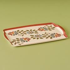 Vintage Melamin Tepsi Bordo (42x31 cm)