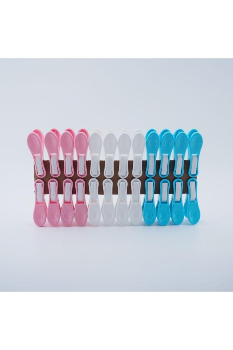 Çamaşır Mandalı Iz Yapmaz Yaysız Plastik Mandal 24 Adet